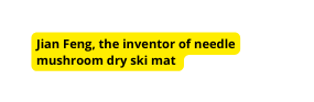 Jian Feng the inventor of needle mushroom dry ski mat
